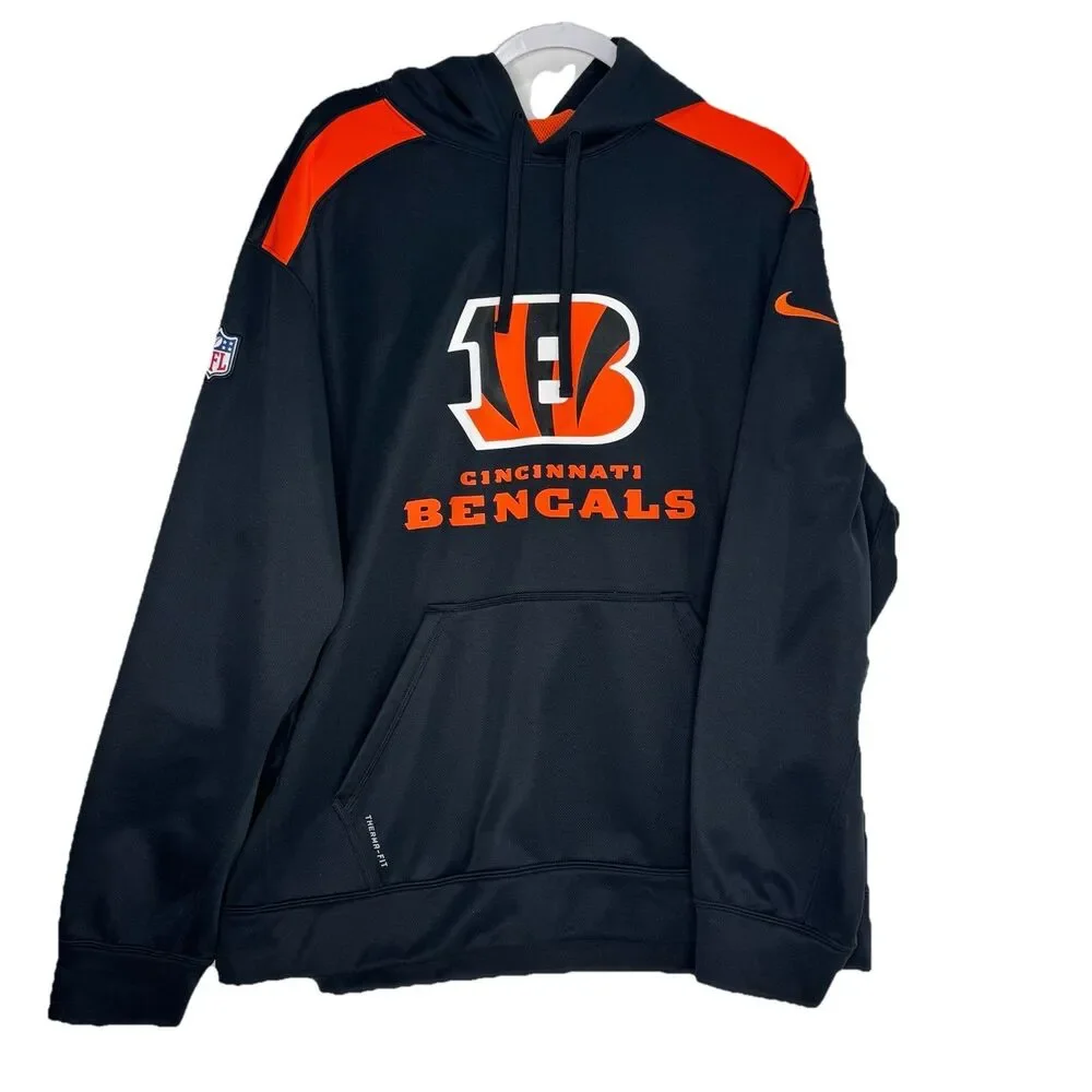 NIKE Therma Fit NFL Cincinnati Bengals Hoodie XXL Graphic